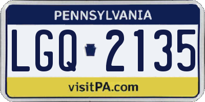 PA license plate LGQ2135