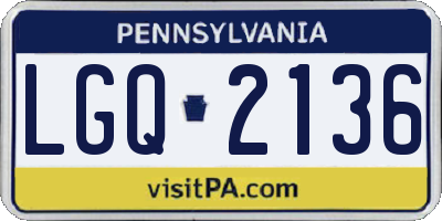 PA license plate LGQ2136