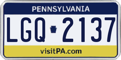 PA license plate LGQ2137