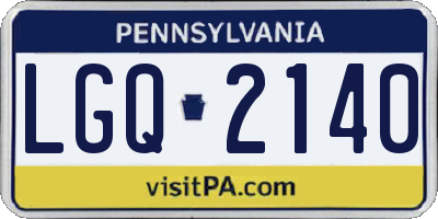 PA license plate LGQ2140