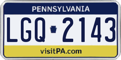 PA license plate LGQ2143