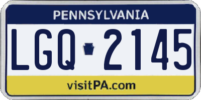 PA license plate LGQ2145