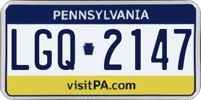 PA license plate LGQ2147