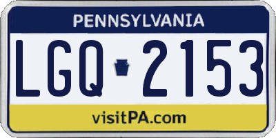PA license plate LGQ2153
