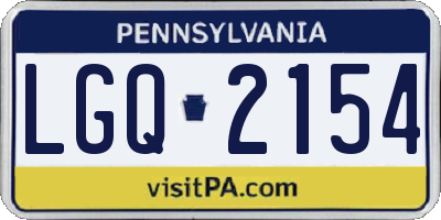 PA license plate LGQ2154