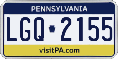 PA license plate LGQ2155