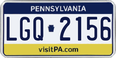PA license plate LGQ2156