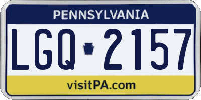 PA license plate LGQ2157