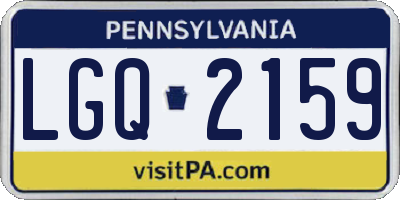 PA license plate LGQ2159