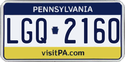 PA license plate LGQ2160
