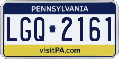 PA license plate LGQ2161