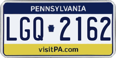 PA license plate LGQ2162