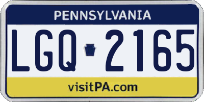 PA license plate LGQ2165
