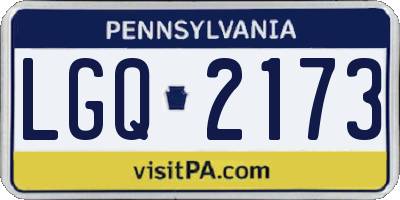 PA license plate LGQ2173