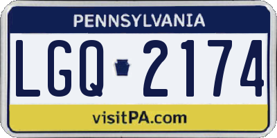 PA license plate LGQ2174