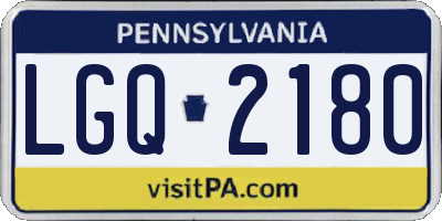 PA license plate LGQ2180