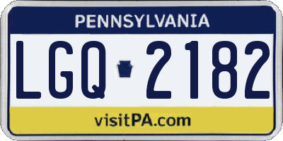 PA license plate LGQ2182