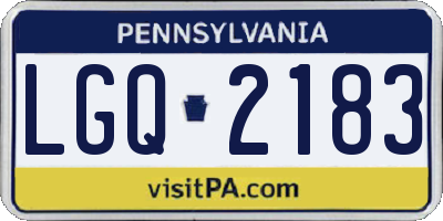 PA license plate LGQ2183