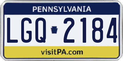 PA license plate LGQ2184