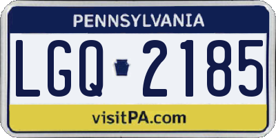 PA license plate LGQ2185