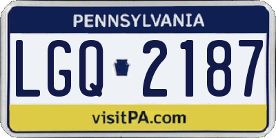 PA license plate LGQ2187