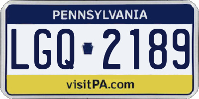 PA license plate LGQ2189