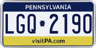 PA license plate LGQ2190