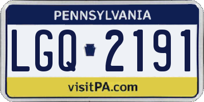 PA license plate LGQ2191
