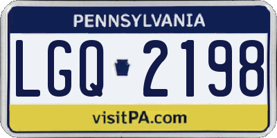 PA license plate LGQ2198