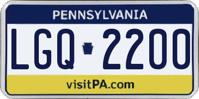 PA license plate LGQ2200
