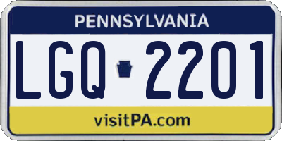 PA license plate LGQ2201