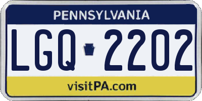 PA license plate LGQ2202