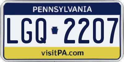 PA license plate LGQ2207