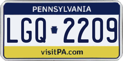 PA license plate LGQ2209