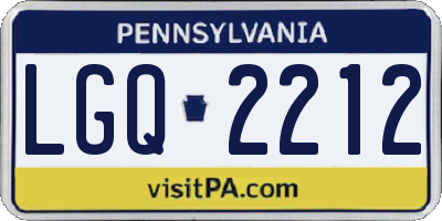 PA license plate LGQ2212
