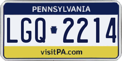 PA license plate LGQ2214