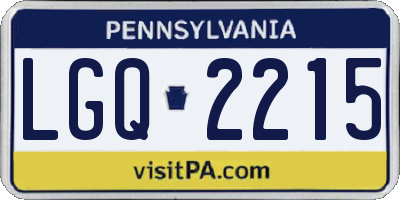PA license plate LGQ2215