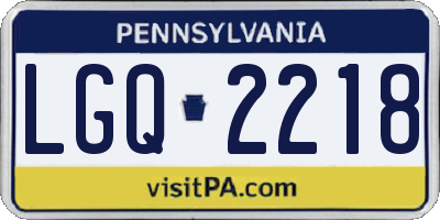 PA license plate LGQ2218