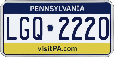 PA license plate LGQ2220