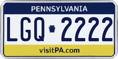PA license plate LGQ2222