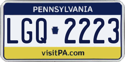 PA license plate LGQ2223