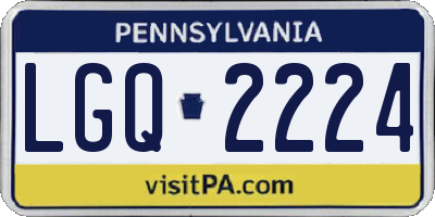 PA license plate LGQ2224