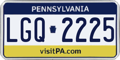 PA license plate LGQ2225