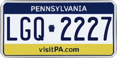 PA license plate LGQ2227