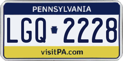 PA license plate LGQ2228