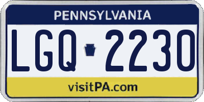 PA license plate LGQ2230