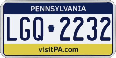 PA license plate LGQ2232