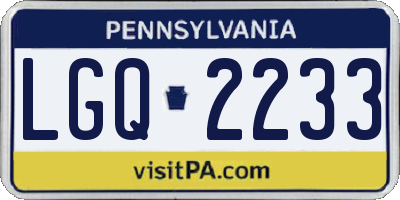 PA license plate LGQ2233