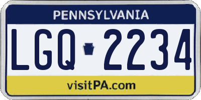 PA license plate LGQ2234
