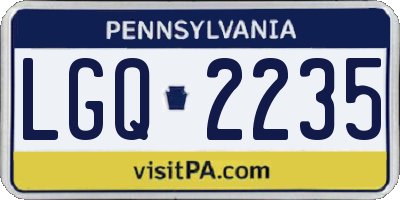 PA license plate LGQ2235